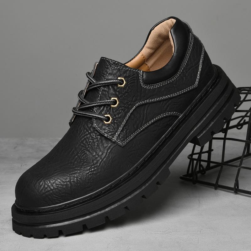 Niedrig geschnittene Martin-Stiefel Herren neue Herbst- und Wintermodelle, Outdoor-Freizeitschuhe Herren Schnürschuhe Herren Rindsleder Arbeitsschuhe