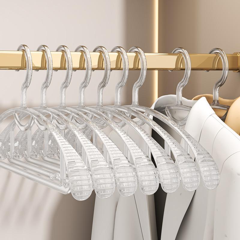 Haushalt Transparenter Nahtloser Kleiderbügel, Halbkreisförmiger Nahtloser Anti-Schulterecken-Wäscheständer, Rutschfest für Wohnheim