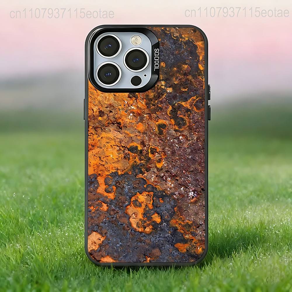 Retro Industrial Style Rusty walls Black Phone Case Compatible with iPhone 17 16 15 14 13 12 11, Pro, Max, Plus, E, Air, Mini iPhone15plus