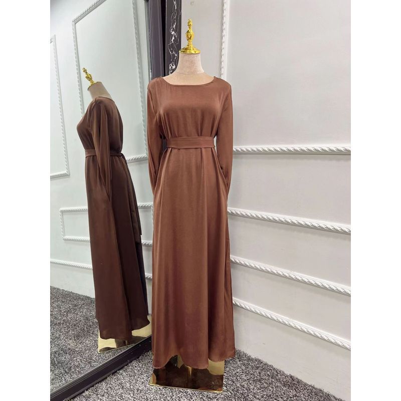 

Новая Мода Новое Поступление Этнический Стиль Однотонное Платье-Халат Большого Размера Этнический Стиль Платье-Халат Brown M