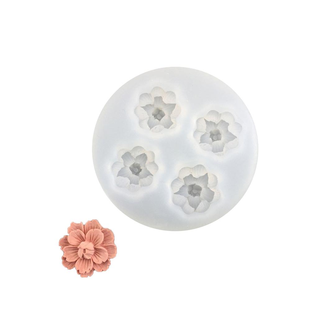 Molde de silicone flexível em forma de flor 3D, molde de qualidade alimentar, argila, resina, cerâmica, doces, fondant, chocolate, sabão, molde
