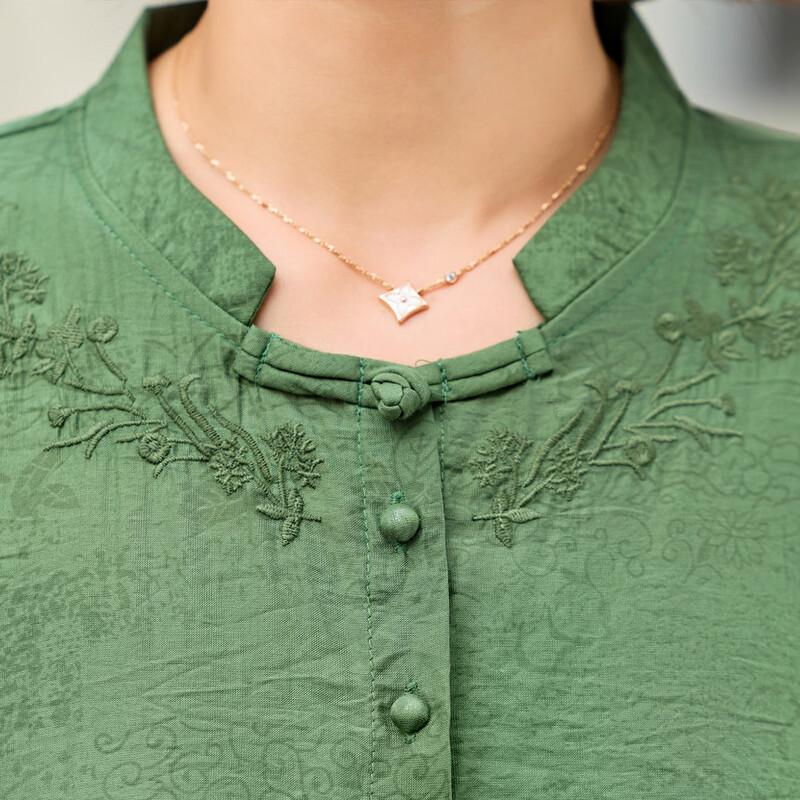 Elegant Chinese Style Embroidered Pullover Blouse