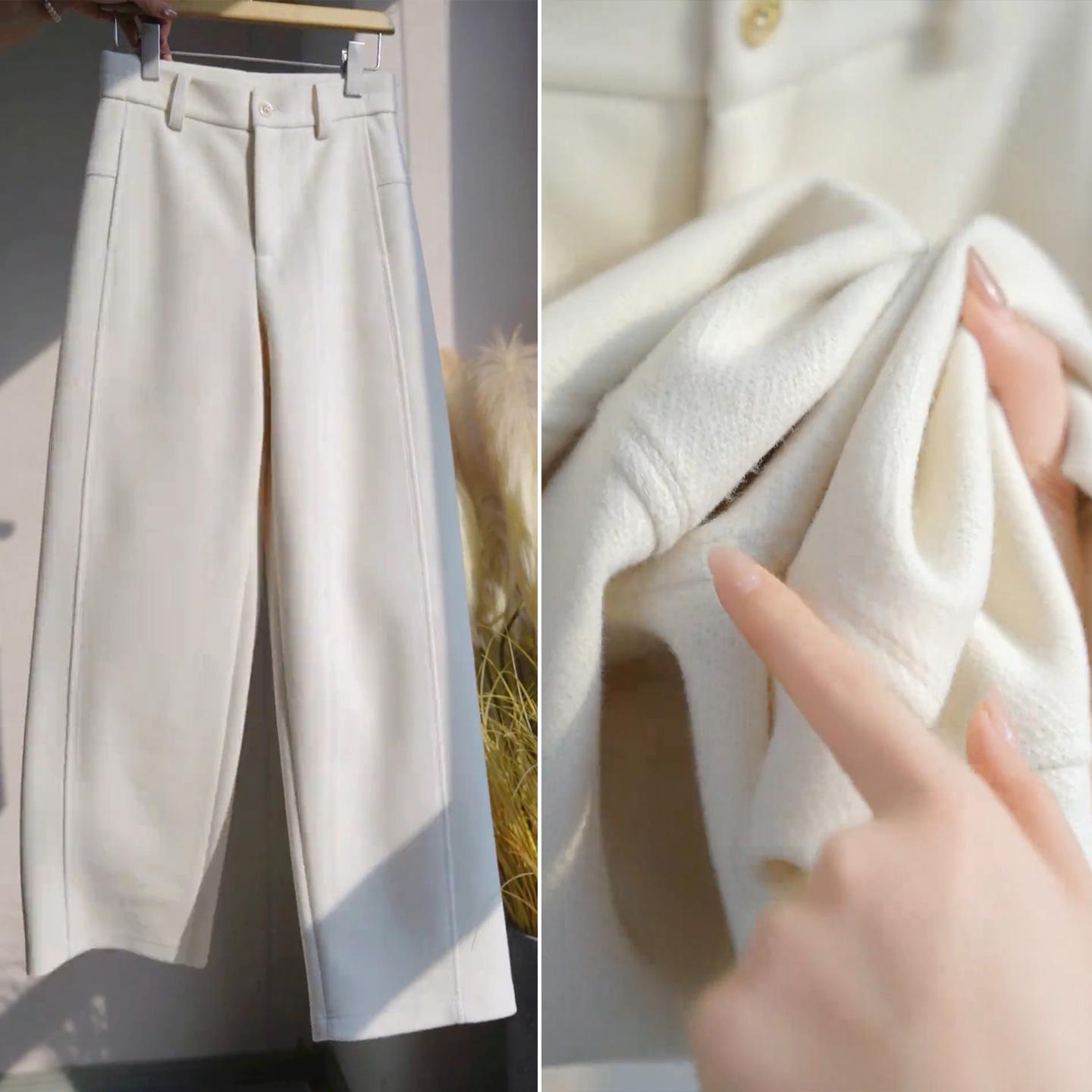 Women s 2025 Velvet-Wool Harem Pants: New Petite High-Waisted Autumn/Winter Style L (106-115 jin)