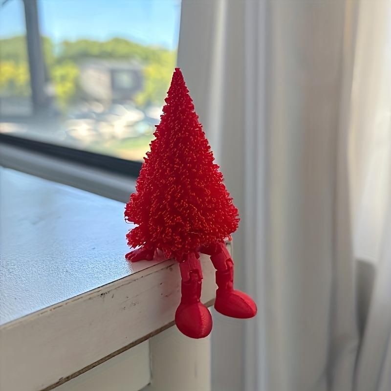 3D Printed Xmas Tree Figurine Movable Joints Eco Friendly Multi Colors for Christmas Party Table Decor Creative Holiday Gift