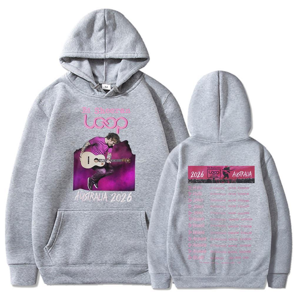 Ed Sheeran Loop Tour Australia 2026 Tour Merch Hoodie Fans Gifts  Women Clothing Fashion Harajuku Oversized Hooded Sweatshirt