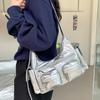 Silberne Umhängetasche mit mehreren Taschen für Damen Große Kapazität Weiche Umhängetasche Reise-Umhängetasche