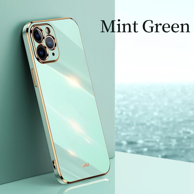 Husa de telefon cu suport de inel pătrat de placare pentru Iphone 11 12 Pro Max 12pro 11pro 8 7 6 S Plus 10 X Xr Husă de lux din silicon