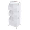 Rolling Storage Cart Multifunction Utility Rolling Storage Organizer Folding Laundry Basket with 4