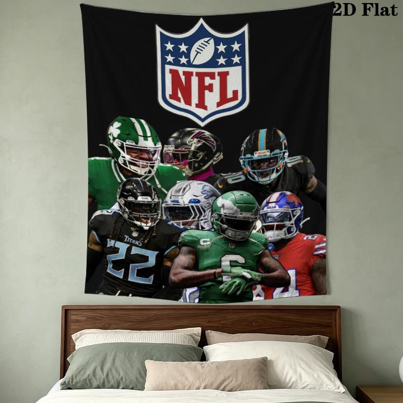 National Football League Wall Tapestry Aesthetic Wall Hanging Printed Fabric Blanket Decorative Tapestries For Bedroom Living Room Home Decor