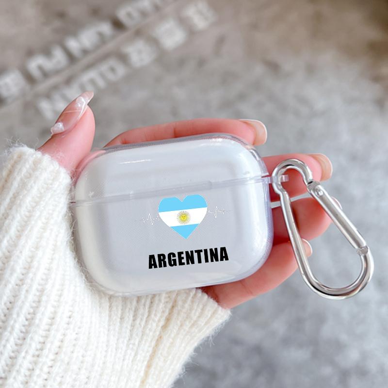 Soft Case for Apple Airpods 2 1 Earphone Cases With Hook Argentina Flag Soccer 10 For Airpod Pro 3 Pro2 Clear Protective Covers