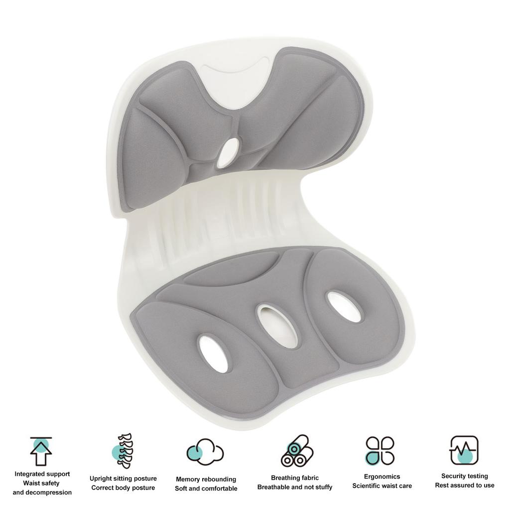 Back and Lumbar Support Breathable Fabric Petal Shaped   Chair Seating Cushion