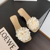 New flat-bottom design one-word slippers women wear new summer French small sandals fairy style sandals