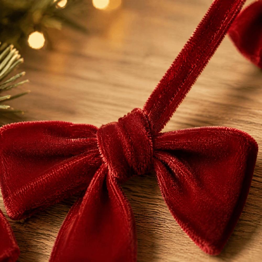 Soft Christmas Velvet Party Bow Creative Velvet Bow Garland Banner  Wedding Decor
