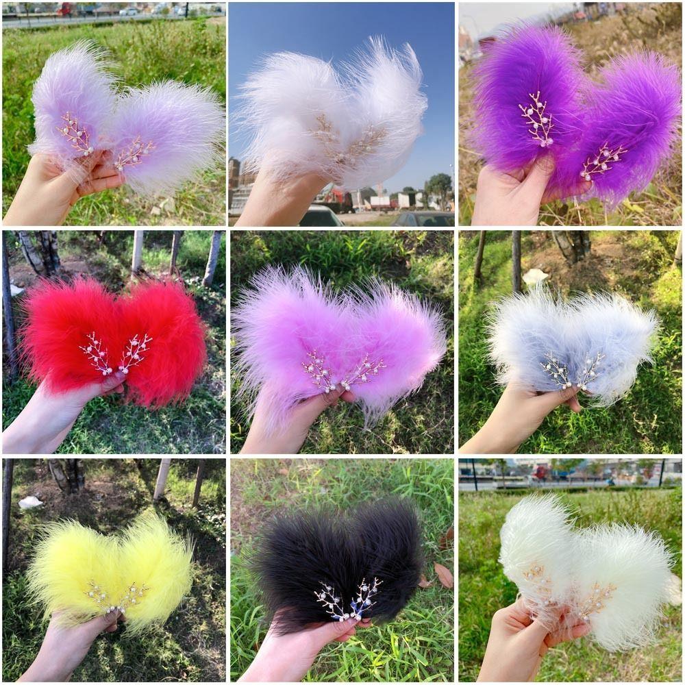 Fairy 12cm Fairy Feather Hairpins Feather Sweet Style Feather Barrettes Side Clip Feather Hair Clip Wedding Party