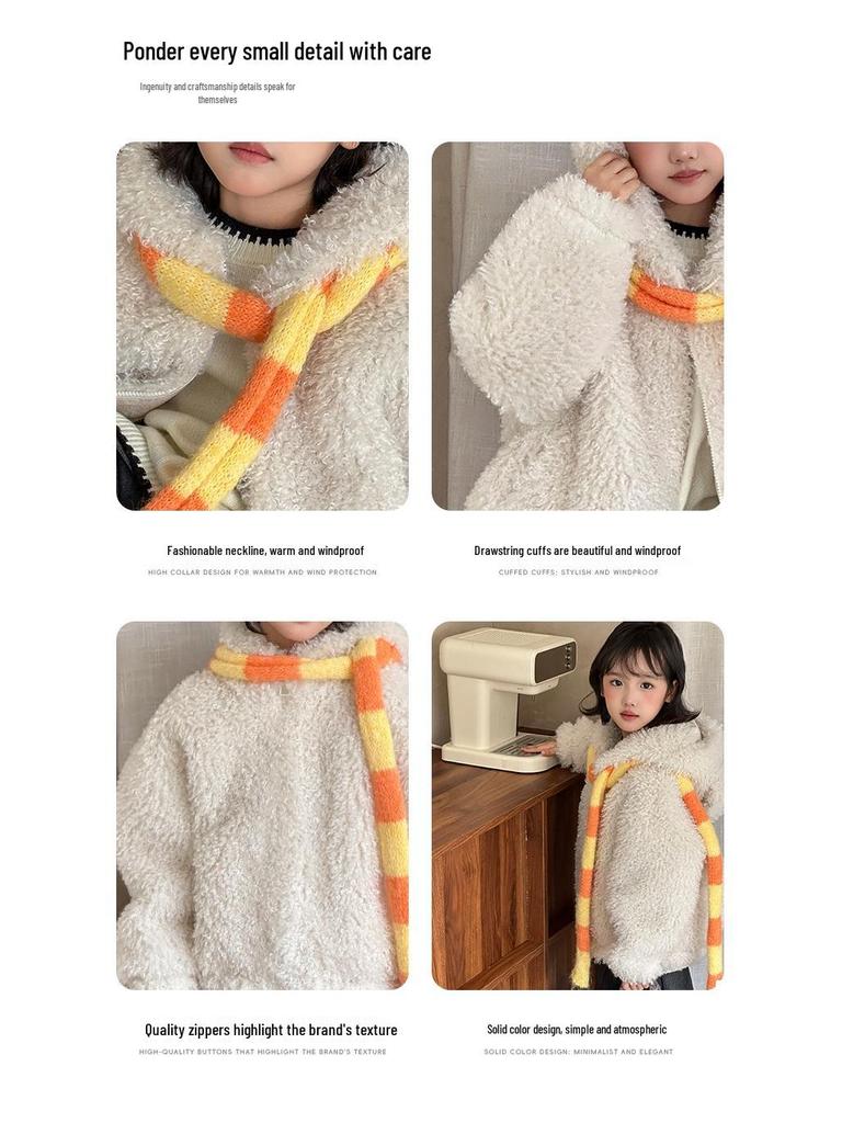 2025 Herbst/Winter Kinder Plüsch Hasenohren Kunstfellmantel