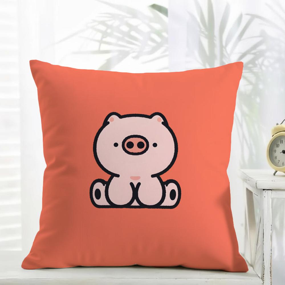 Cute IP Portrait Cushion Cover Comfort Daily Washable Linen Soft for Sofa Bed Home Room Decor