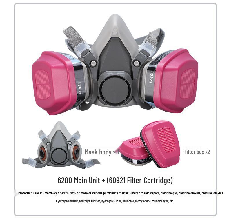 Gas Mask with 60923/21/26 Filter for Paint, Pesticide, Odor, and Chemical Protection