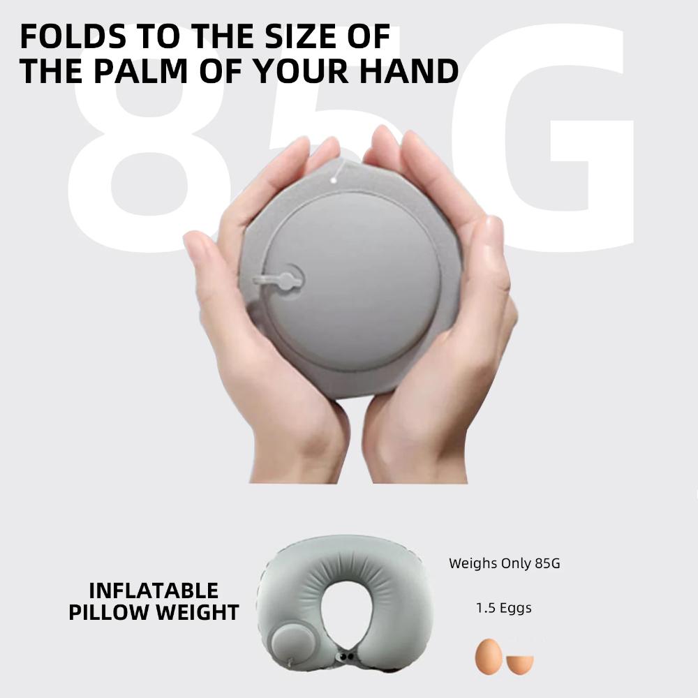 U-Shaped Inflatable Travel Pillow Portable Air Neck Support Cushion Comfortable Sleeping Press To Inflate Pillow Neck Pillow
