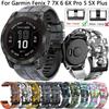 26 22MM Watchband Straps For Garmin Fenix 7 7X Pro 47 51mm 6 6X Pro 5 5X Plus Epix 2 Camo Silicone QuickFit Smartwatch Wristband