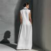 Damen V-Ausschnitt Ärmellos Weiter Bein Jumpsuit Lockerer Sitz Hoher Bund Kontrastfarbe Maxi Jumpsuit