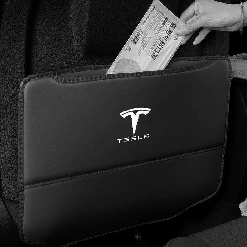 Car Sticker 2025 New Tesla 1pcs Car Seat Back Protection Child Anti-Kick Anti-fouling Cushion Cover Stowable Pad for Tesla Model