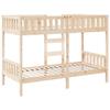 VidaXL Bunk Bed 80x200 Cm Solid Pine Wood, Low Bunk Bed Frame, Bedroom Furniture, Bed Frame 3308598