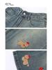 Women's Retro Cute Embroidered Puppy Chenille Denim Shorts - 2025 Summer Seven-Point Loose Fit