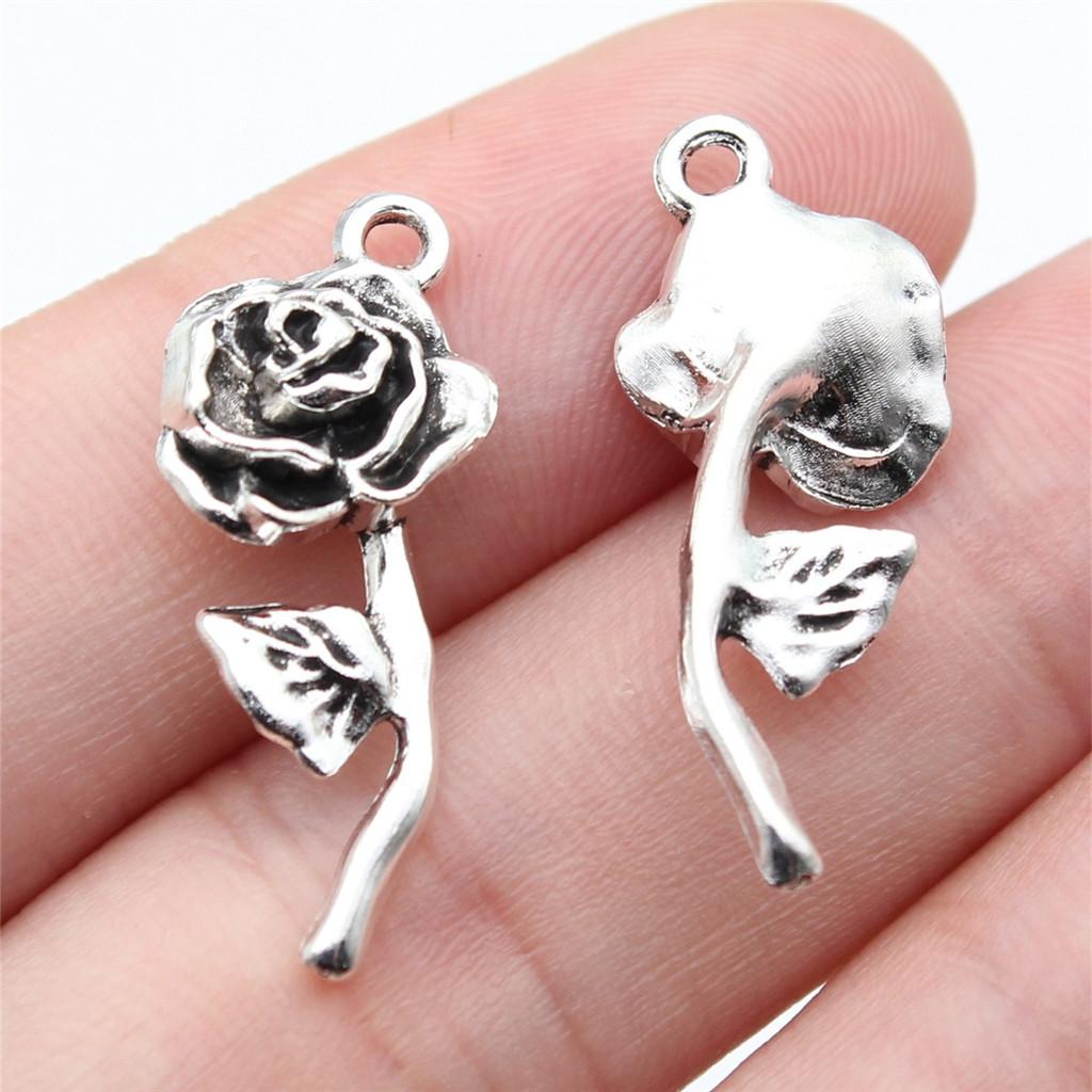 Charms Rose Lotus Pendants Wedding Jewelry Findings QC107
