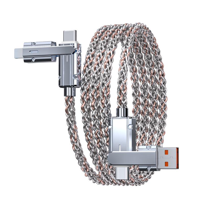 Two-to-Two Fast Charging, Four-in-One Luminous Data Cable