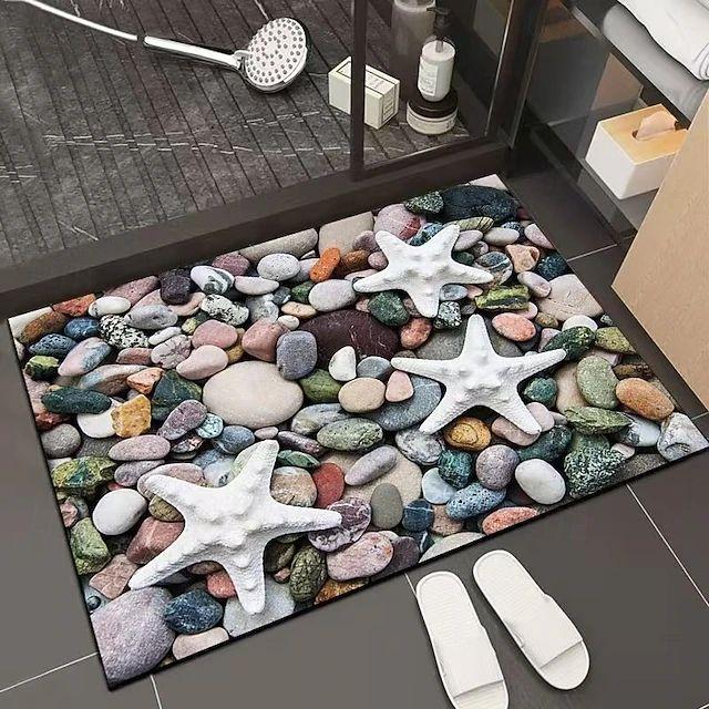 

Flower Goose Soft Stone Printed Door Mat Minimalist Nordic Style Stone 2D Printed Carpet Living Room Bedroom Decoration Floormat 40cm x 60cm