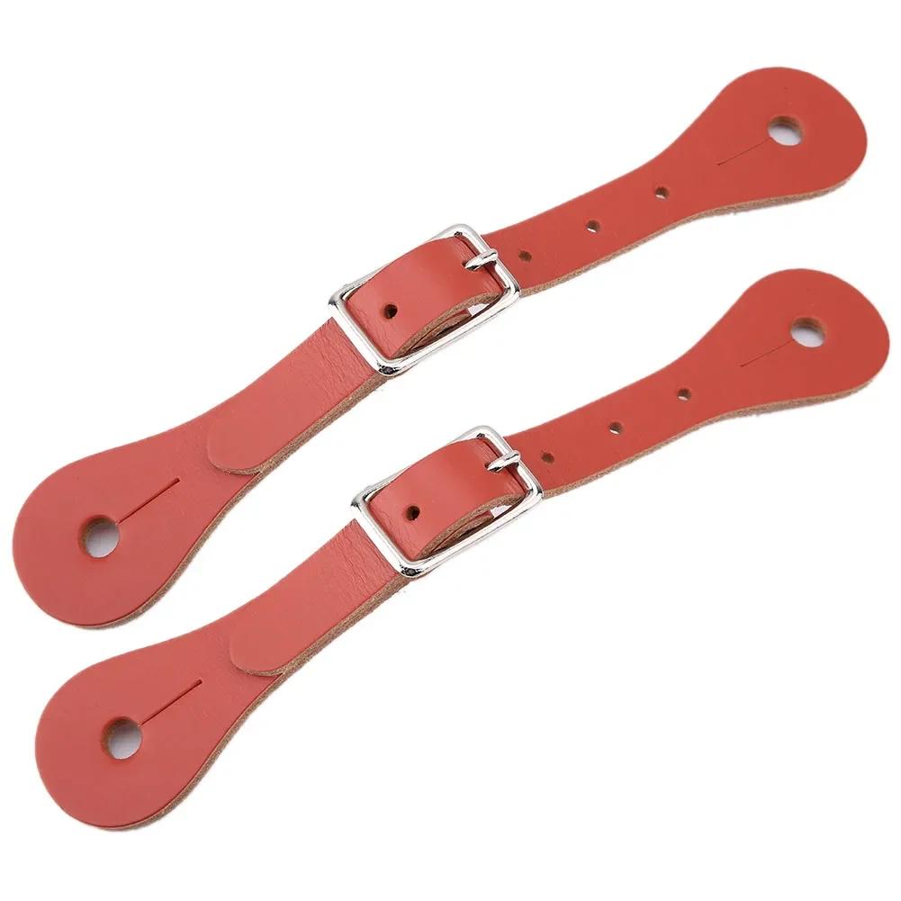 1 Pair Horse Riding Accessories Handmade Genuine Leather Equestrian Spur Strap