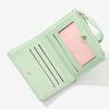PVC Women Folding Wallet Portable Lady Short PU Purse Wrist Rope Pouch Solid Color Card Bag  Work
