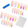 European And American Style Long Coffin Nail Trapezoidal Fake Nail Piece Five-Color Rainbow Bright Oil Ballet Nail Box Wearing Armor