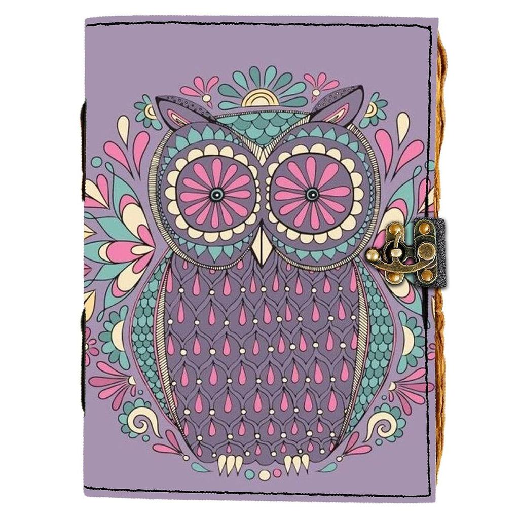 Leather Owl Printed Diary Vintage Old Pages Diary for Office & Personal Use (7 X 5 Inch)
