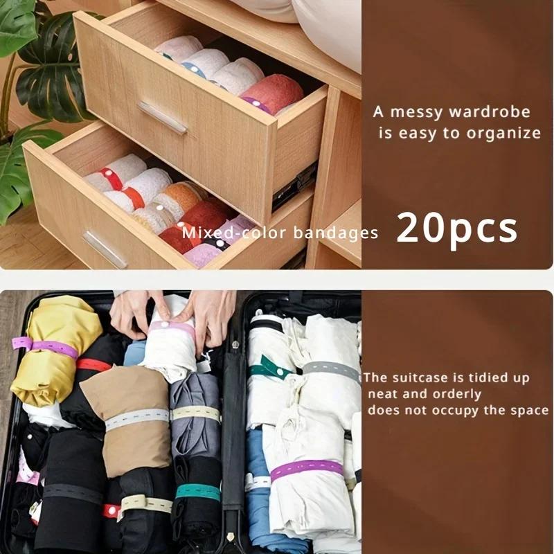 50/20/10Pcs Clothing and Bedding Straps Can Also Be Used To Tie Towels and Socks, Making Clothing Easy To Organize