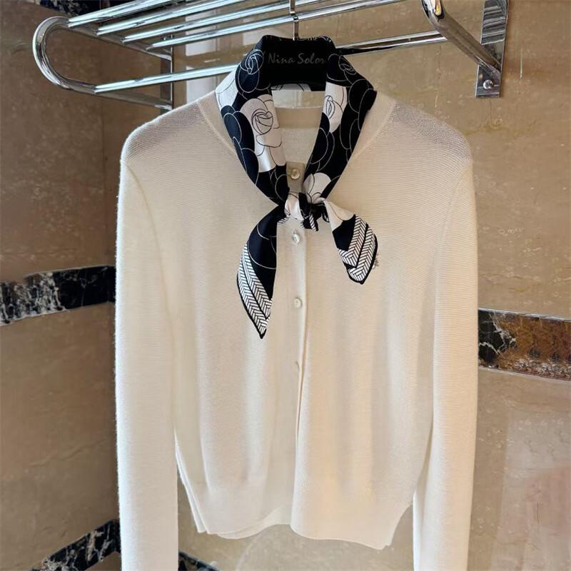 NINA SOLOR Lightweight Camellia Silk Scarf