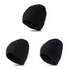 Knitted Hat Men Winter Warmth Wool Beanie Thicklined Fleece For Cold Weather