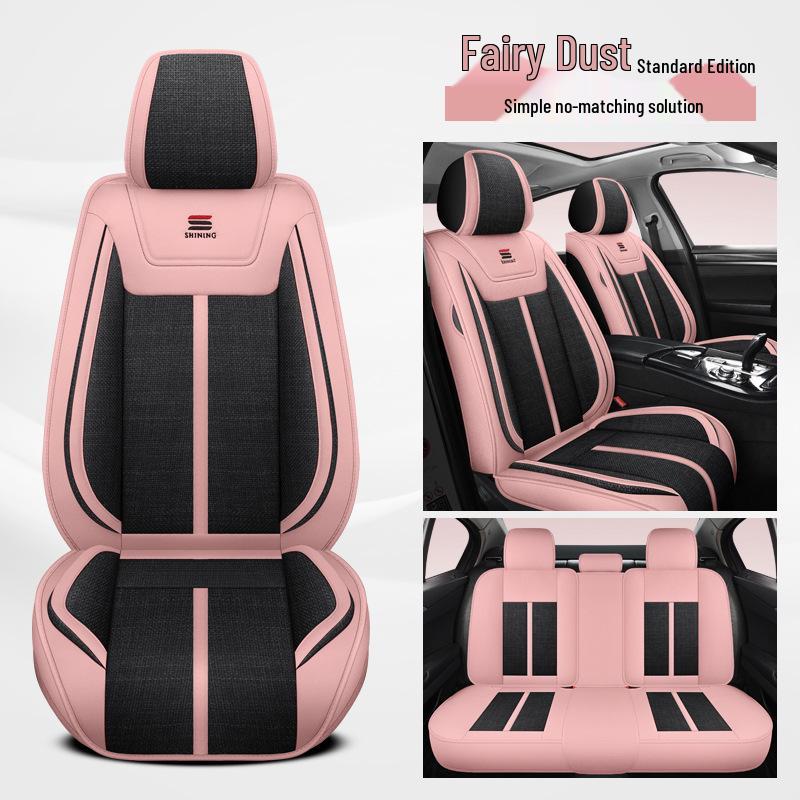 Linen Car Seat Cushion for Tiida, Qashqai, Sylphy, Teana, Sunny, Livina & Bluebird - Full Coverage
