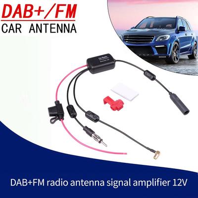 12V Car Radio Antenna Amplifier DAB+FM Car Radio Anti-interference Amp Signal Booster for Auto Boat