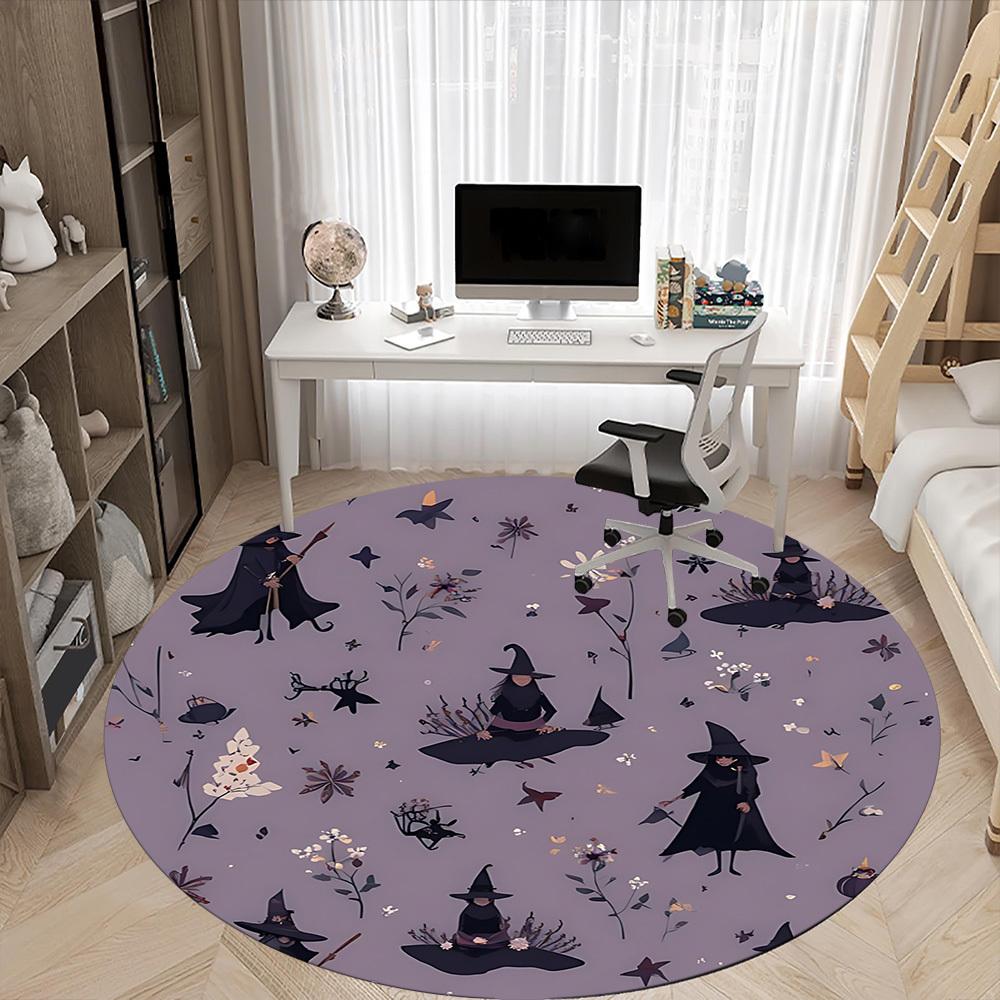 1pc Witchcraft Fantasy Office Round Area Rug, Indoor Mat Suitable For Office, Under Office Chairs Bedroom Living Room Home Decor, Room Deco