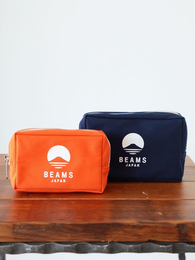 Beams Japan evergreen works Custom Logo Free Size Wallet/Pouch, Pouch, Medium, Navy,