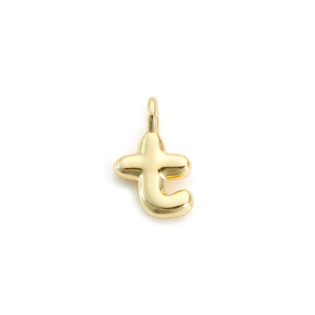 1 Stück Messing Charms Buchstabe Großbuchstaben Initialen "A-Z" 18K Echtsilber Vergoldet Anhänger Personalisierter Schmuckherstellung Zubehör