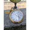 Vintage Antique Engraved Brass Elgin Pocket Watch W/ Chain Gift Nautical Marine