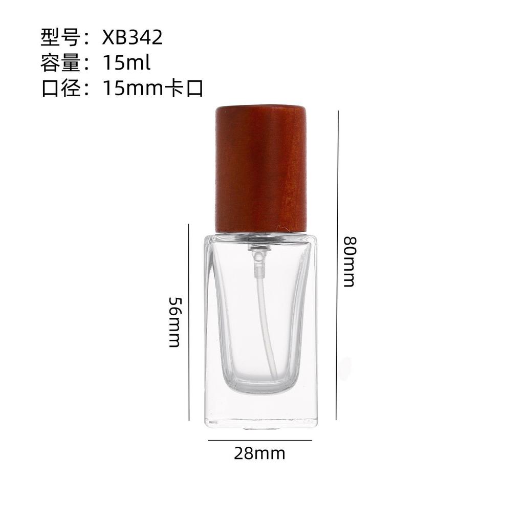 15ml Transparent Glass Perfume Bottle, Empty Spray Atomizer with 15mm Neck, Portable Travel Refillable Sample Container