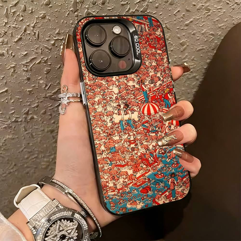 

Wheres W-WallyS W-Waldo Game Phone Case For iPhone 17,16,15,14,13,12,11 Plus,Pro Max,XS,Colorful Silver Black Cover iPhone15plus