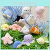 Sleutelhanger met pluche zeedieren en indrukbaar geluidseffect, ideaal als accessoire voor kinderrugzakken.
