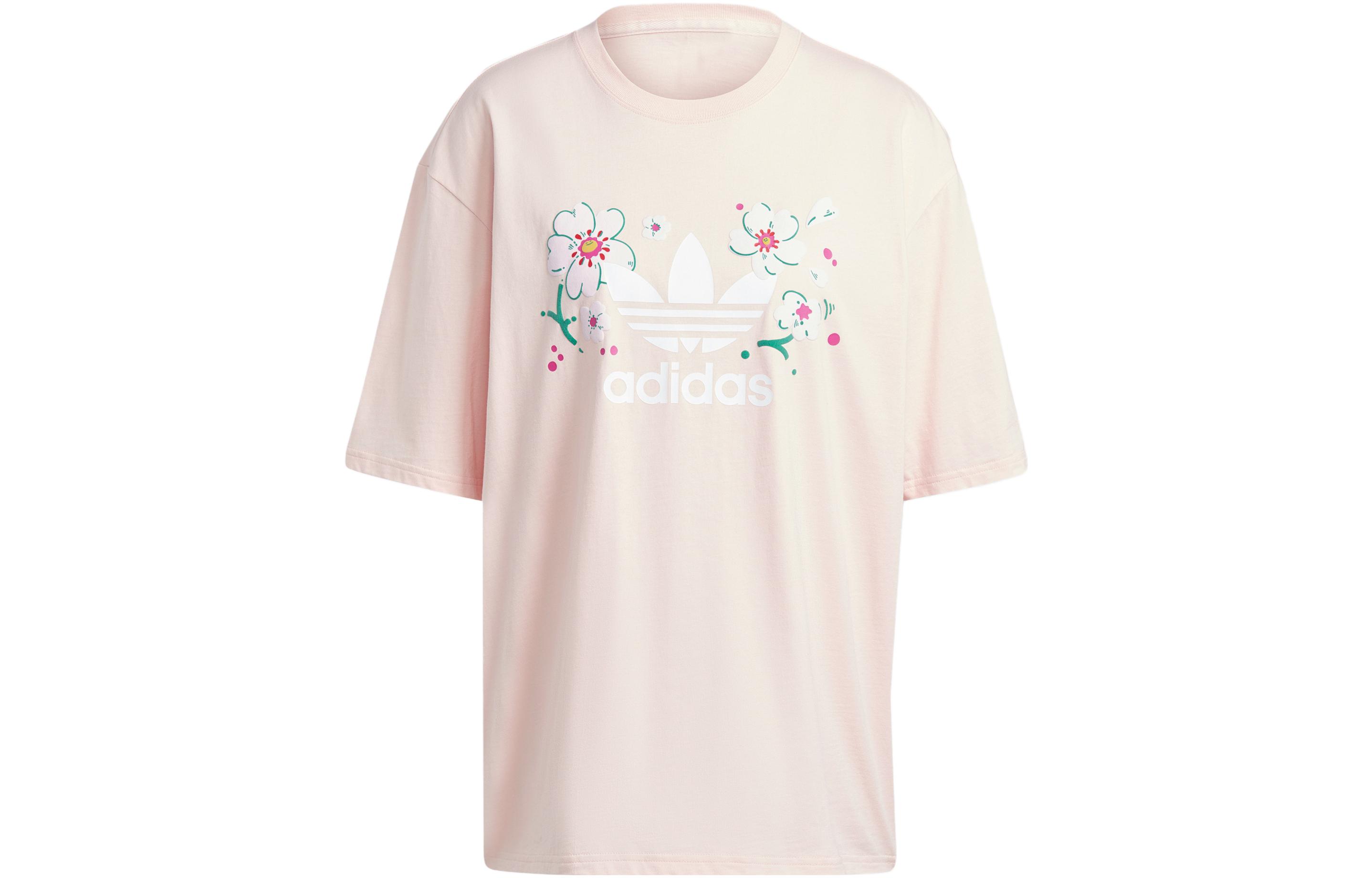 Adidas Originals Oversized Tee Drop Shoulder Sleeve T Shirt Women s Pink IP3752 M