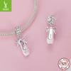 Pink Sweet Ballet Shoes Diy Pendant Accessories, Dream Princess Wind S925 Sterling Silver Bracelet Beaded