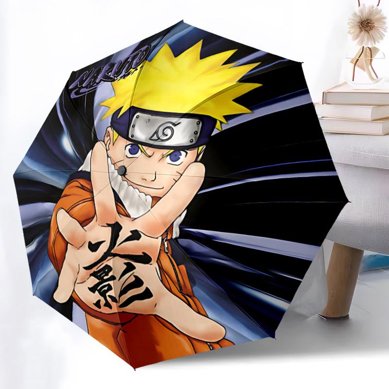 1pc Naruto, Leaf Village Automatic Folding Umbrella, Automatic Folding Umbrella with 8 Ribs, Convenient for Outdoor Use  061
