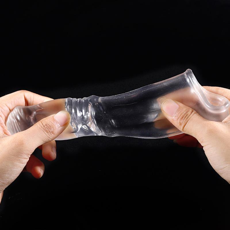 Vibrator Penis Sleeve Horse Dildo Reusable Condom Cock Ring Dildos Delay Penis Extender Dick Enlarger Sexy Toys For Men Sex